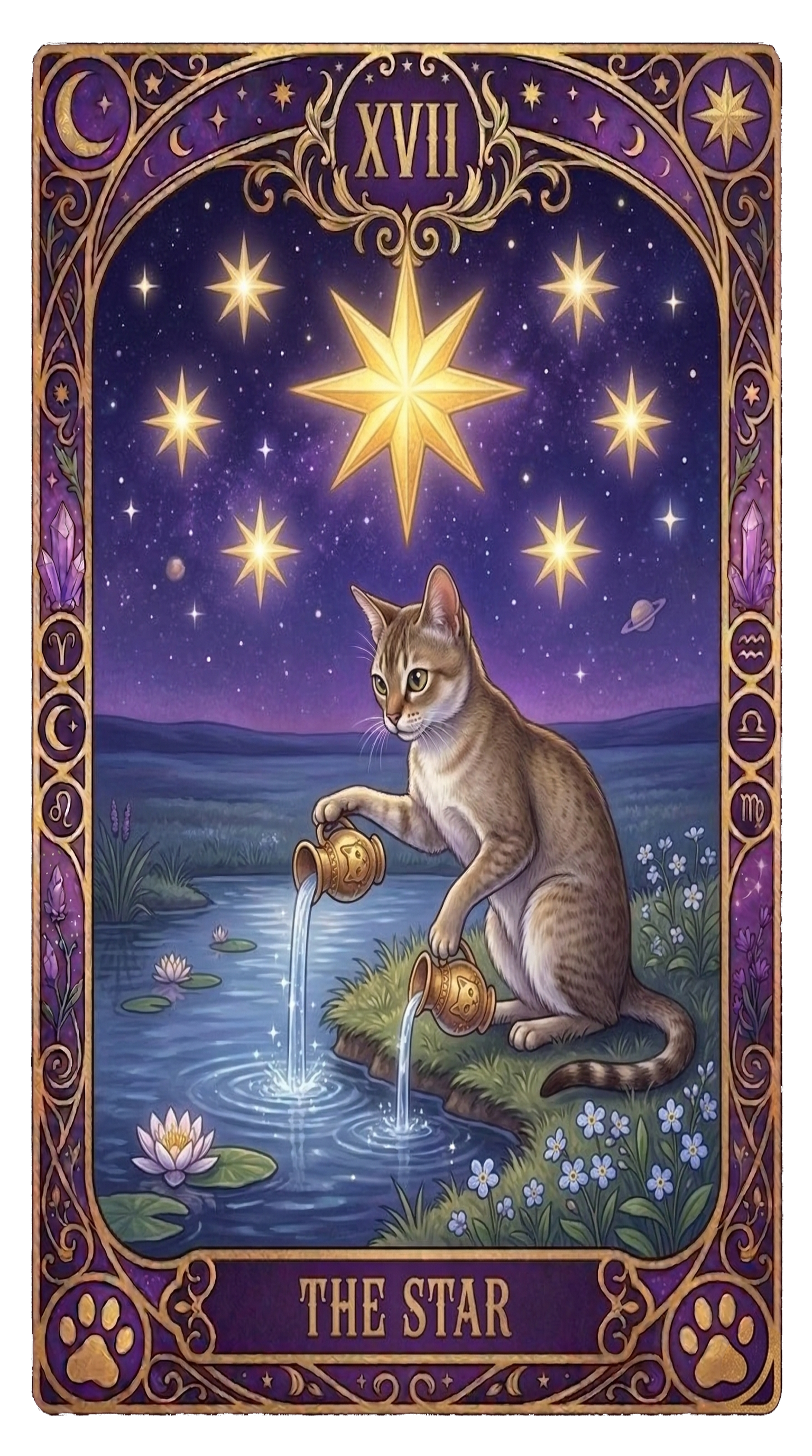 XVII. The Star - 猫版タロット